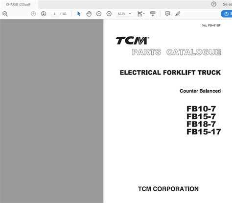 tcm fb  fb  fb  counter balanced pb bf parts catalogue auto repair manual forum