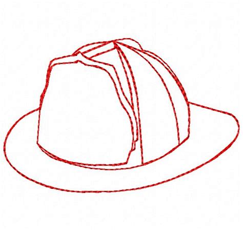 fire hat outline machine embroidery design instant  etsy