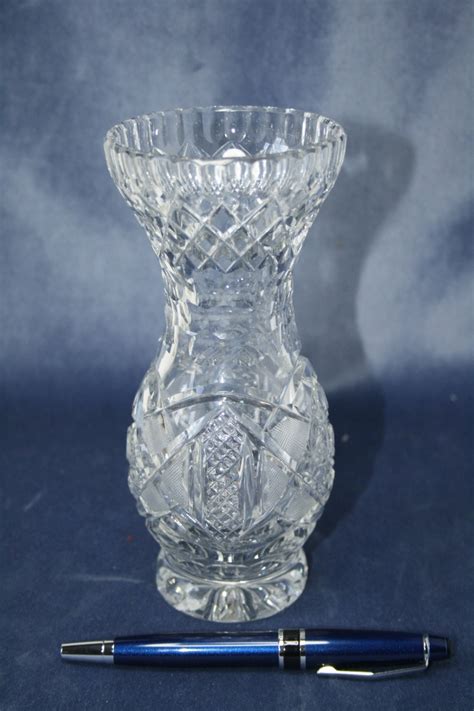 Vintage Cut Glass Crystal Vase Lead Crystal By Shopinistanbul