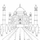 Coloring Taj Mahal sketch template
