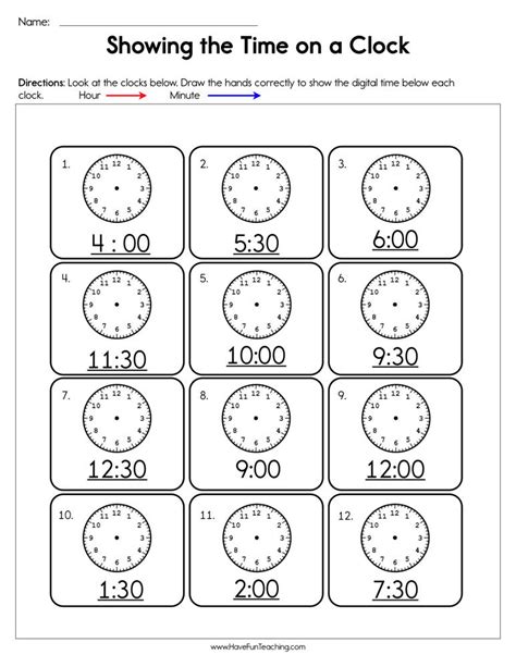 teaching telling time worksheets worksheets  kindergarten
