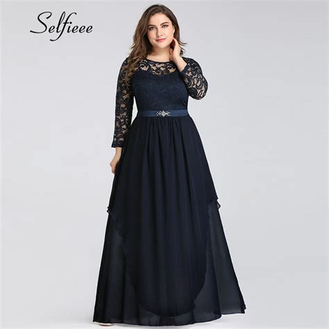 new autumn winter navy blue formal party dress with sleeve elegant a