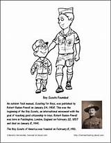Baden Powell Boy Robert Scouts Coloring Cub Pages Badge Lord Scout Writing Wood Worksheets Beavers Activities Smyth Stephenson Beaver January sketch template