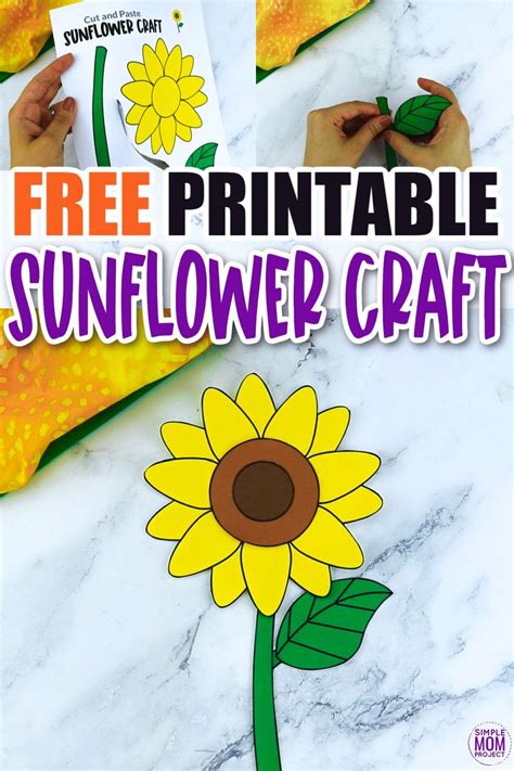 printable sunflower craft template simple mom project ladybug