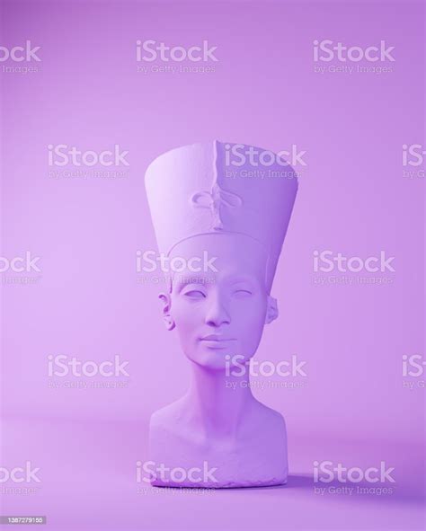 purple queen nefertiti bust head egyptian lavender goddess face front