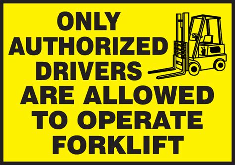 authorized drivers allowed operate forklift safety label lvhr