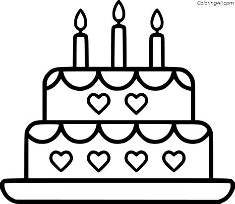 birthday cake coloring pages   printables coloringall