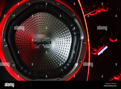 car  tuning  large sony xplod stereo system stock photo alamy