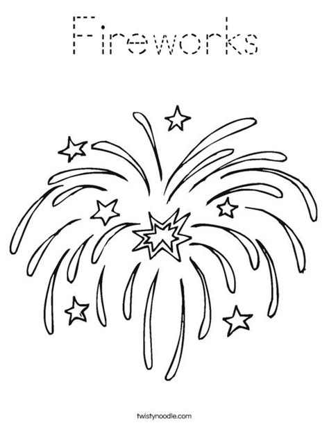 fireworks coloring page tracing twisty noodle
