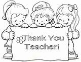 Thank Teacher Coloring Card Pages Book Gift sketch template