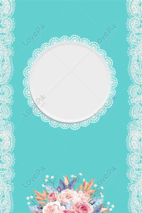 Tiffany Senior Blue Lace Floral Shading Background Poster Download Free