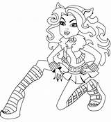 Clawdeen Monster Coloring High Pages Wolf Printable Getcolorings Coloringkids Sweet Pa Gemerkt Von sketch template