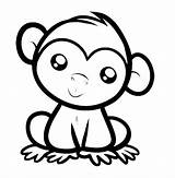 Coloring Pages Monkey Monkeys Cartoon Cute Popular sketch template