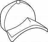Cap Baseball Coloring Clip Hat Clipart Line Sweetclipart sketch template