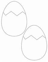 Egg Easter Printable Hatching Cracked Templates Coloring Template Pattern Pages sketch template
