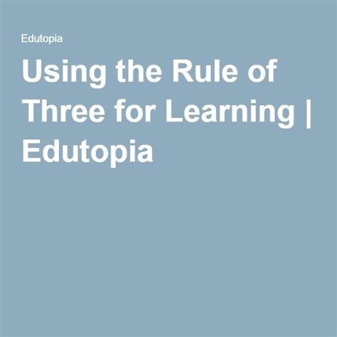 rule    learning rule   learning edutopia