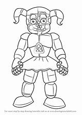 Circus Baby Coloring Sheet Draw Para Colorir Freddy Nights Five Step Learn sketch template