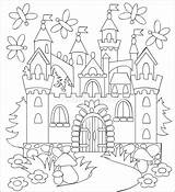 Castle Vector Illustration Fairyland Medieval Coloring Stock Royalty sketch template