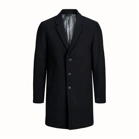 Jack And Jones Παλτό Μαύρο Jjemoulder Wool Coat Sts 12171374 Black