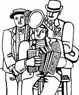Fernand Leger Musicians Coloring Three Adult Pages Adults Music Masterpieces Nggallery sketch template