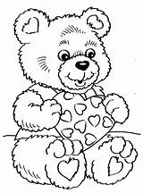 Coloring Valentine Pages Disney Bear Teddy Printable Gif Popular sketch template