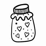 Coloring Jar Kids Hearts Valentines Vector Happy Adult sketch template