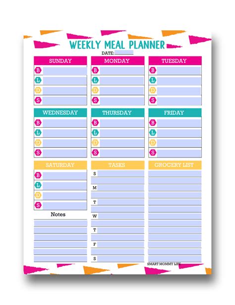 blank meal plan template sample template