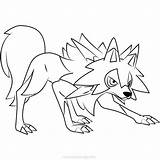 Lycanroc Midday sketch template