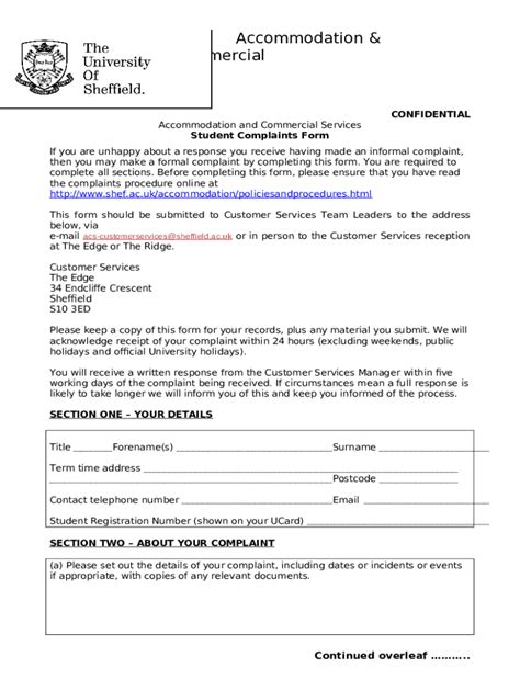 student complaint letter template  template pdffiller
