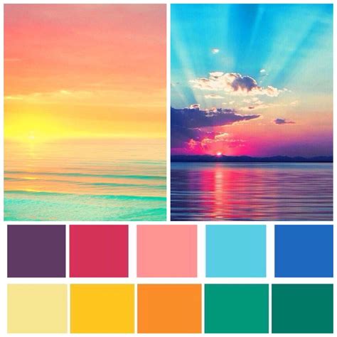 color theme vibrant  vivid sunset colors sunset palette sunset
