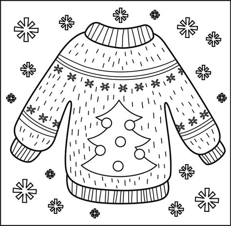 printable ugly sweater coloring page karanfarrell