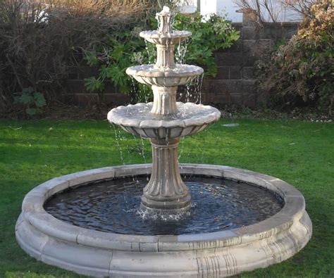 tiered barcelona fountain large cambridge double pool surround stone garden ornaments