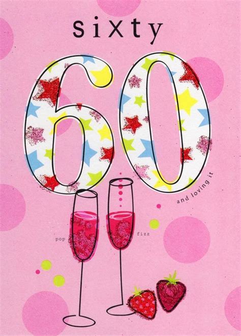 happy 60th birthday glitter flittered greeting card cards happy