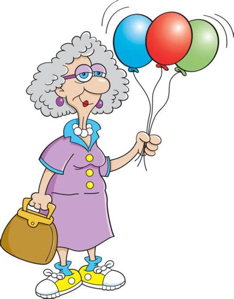 Royalty Free Old Lady Happy Birthday Cartoons Clip Art Vector Images
