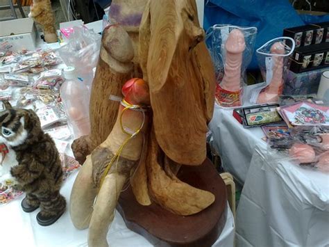 Carved Male And Female Sex Organs Sold At A Souvenir Stand