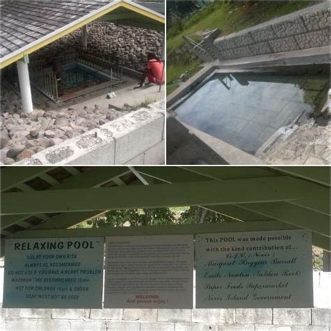 hot water springs in baths village nevis west indies relaxing pool