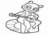 Banjo Playing Raccoon Coloring Pages Categories sketch template