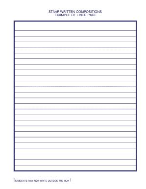 staar written compositions   lined page fill  sign