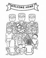 Coloring Pages Veterans Thank Soldiers Welcome Printable Celebrating Welcoming Daddy Fresh Getdrawings Getcolorings Soldier Print Forces Armed Template Remarkable Memorial sketch template