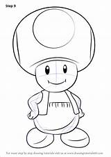 Mario Toad Draw Super Step Drawing Drawings Coloring Easy Pages Cartoon Characters Bros Kart Character Tutorials Drawingtutorials101 Colouring Cool Sketches sketch template