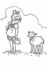 Lamb Mary Little Coloring Had Her She Pages Clipart Lion Clip Color Luna Library Shepherds Getcolorings Popular sketch template
