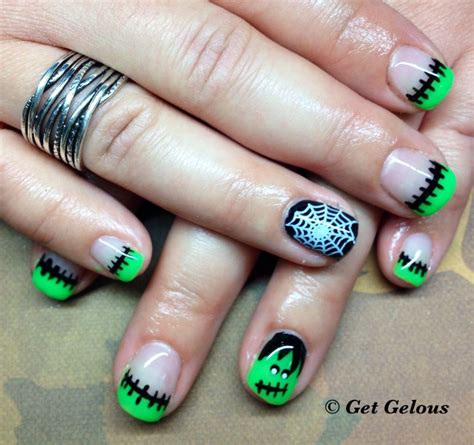 love  neon green  halloween    nails gel nails nails