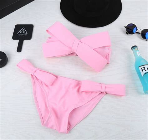 bowknot swimsuit 2016 new sexy cute neon bikini set brazilian for women
