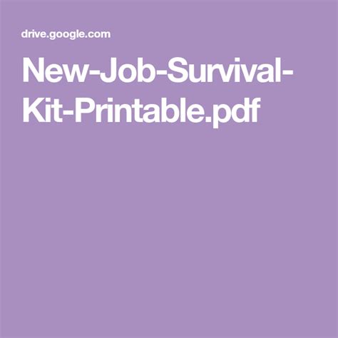 job survival kit printablepdf  job survival kit survival