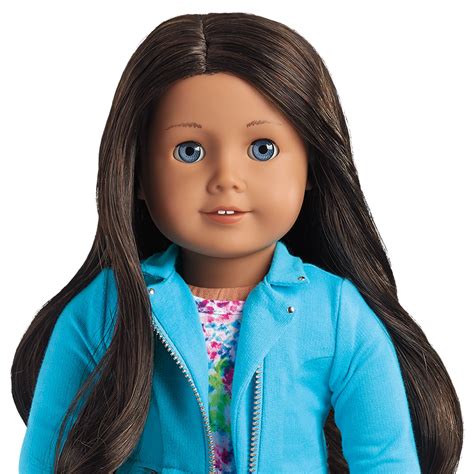 new american girl myag 18 doll gt49 brown black hair blue eye med skin