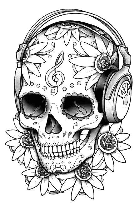 itexcept  smerking skull coloring pages