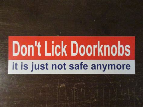 10pk bmpr001 don t lick doorknobs bumper sticker 10in x3in funny odd