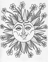 Trippy Sun Book Coloring Moon Getdrawings Drawing sketch template