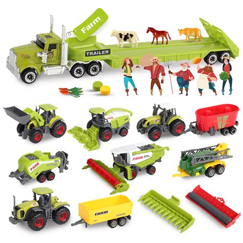 buy oriate kids farm toys realistic tractor vehicle playset abs