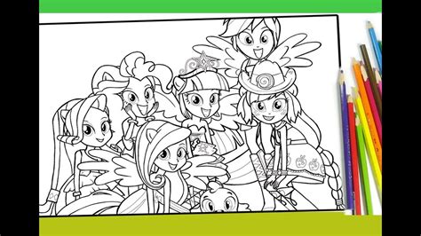 pony equestria girls coloring  kids mlp coloring book